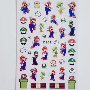 ⭐4/$15 Mario and Luigi Nail Art Stickers